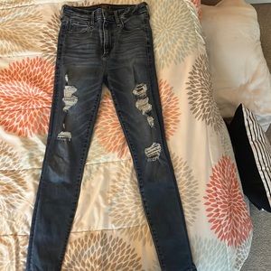 Dark wash jeans, Abercrombie, and Fitch, size 0, stretchy, perfect condition